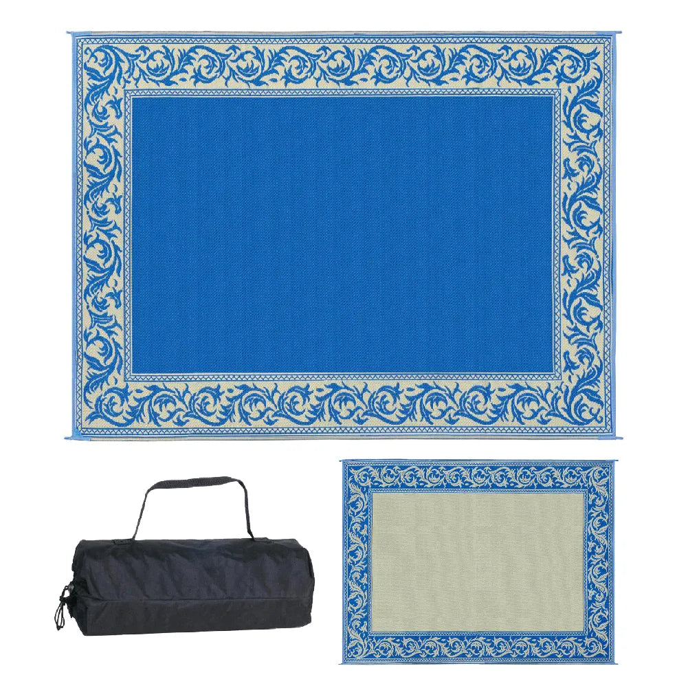 MG INNOVATIVE LLC. Patio MAT,9x12 Blue/beige - RA3