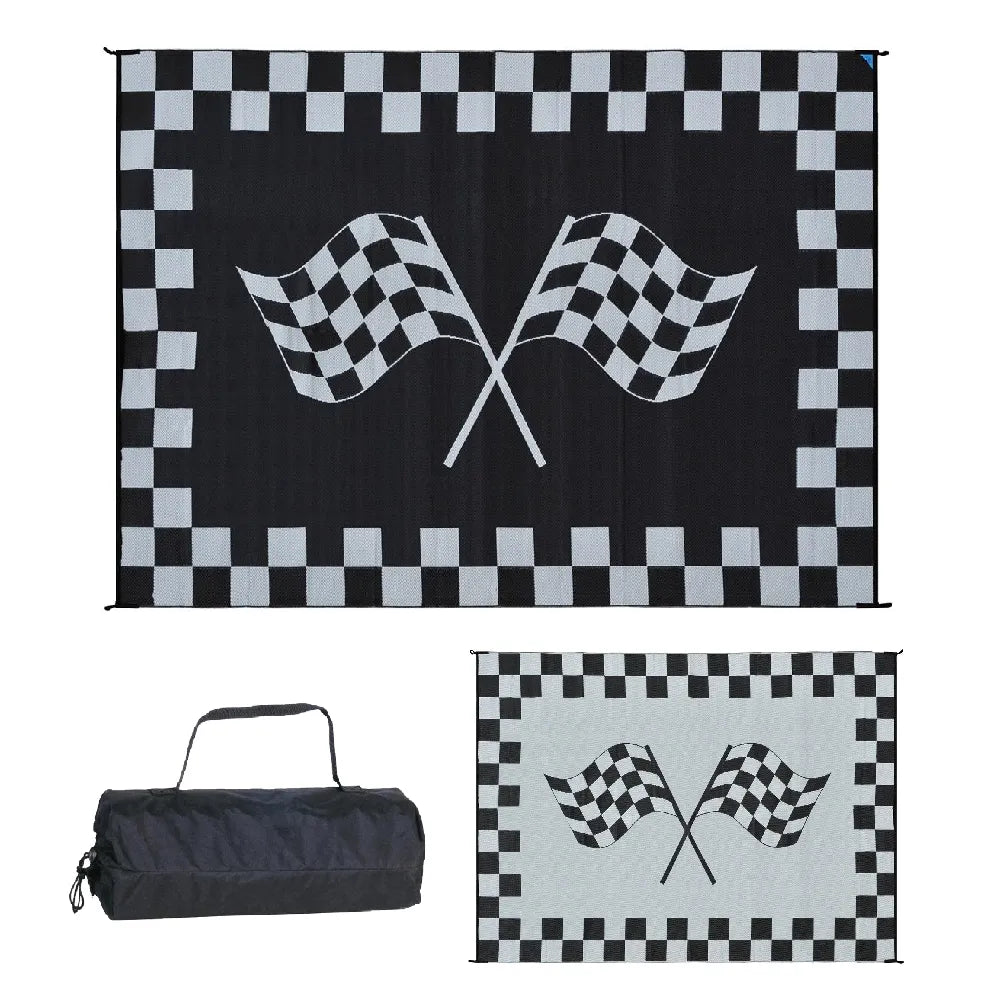 MG INNOVATIVE LLC. Patio MAT,9X12 Racing Flag - RF9121