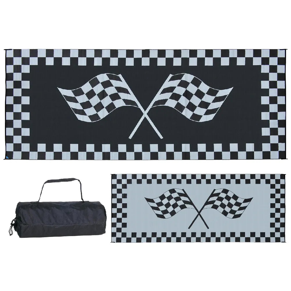MG INNOVATIVE LLC. Patio MAT,8X20 Racing Flag - RF8201