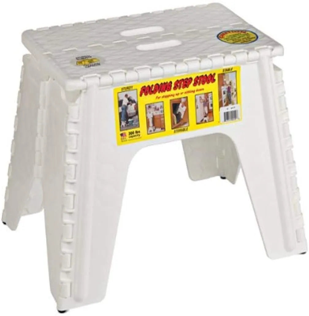 Global Packaging -B&R Plastics 12" E-z Fold Step Stool White - 103-6W