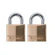 MASTER LOCK Padlock, Solid Brass 3/4" 2 Pk - 120T