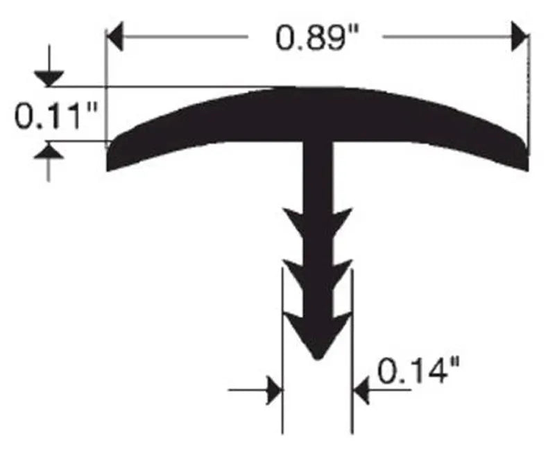 CHARTER INDUSTRIES T-molding Black - 3206-BLACK