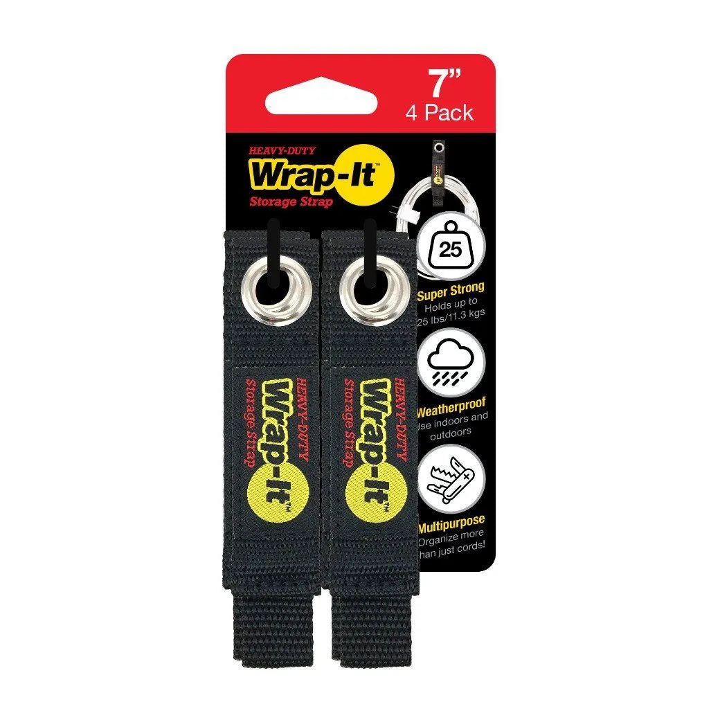 WRAP-IT STORAGE- JJAAMM Strap Wrapit HD Hang 7" 4 Pk - 104-10BX
