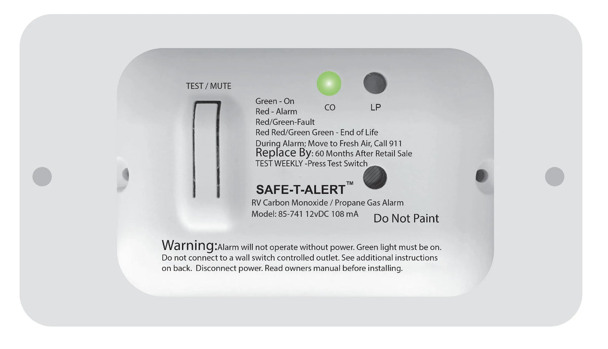 MTI INDUSTRIES Lp/co Dual Slim Alarm Univ Wh - 85-741-WT-TR