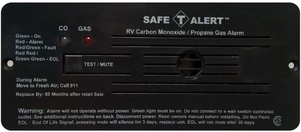 MTI INDUSTRIES Combo CO2/LP Alarm-black Flsh Mn - 45-742-BL
