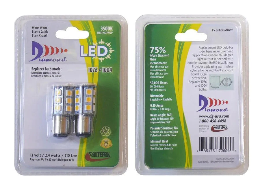 VALTERRA PRODUCTS LLC. 1076 LED Bulb Soft Wh 2/pk - DG72622WVP