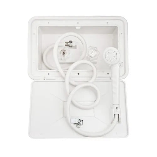 DURA FAUCET RV Exterior Shower Box Kit - White - DF-SA170-WT