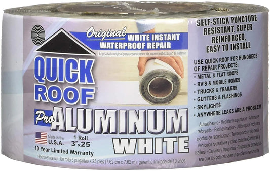 COFAIR PRODUCTS Quickroof White Alum 3"x25' - WQR325