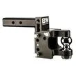 B & W CUSTOM TRUCK BEDS Pintle 2in Dual Ball Black 6" Dr - TS10053B