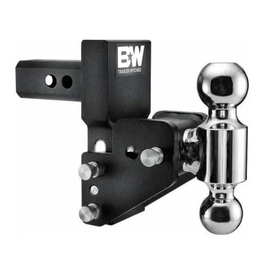 B & W CUSTOM TRUCK BEDS Gm Dual Ball 2in Black 2.5" Drop - TS10063BMP