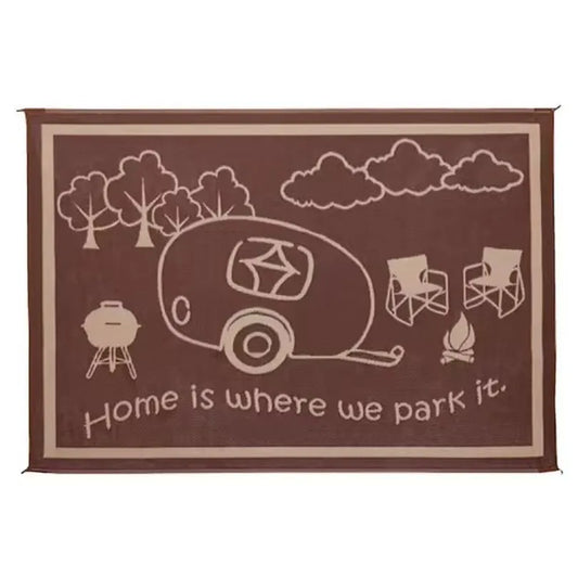 MG INNOVATIVE LLC. RV Home Mat, Brown/bge 8x18 - LRVH8187